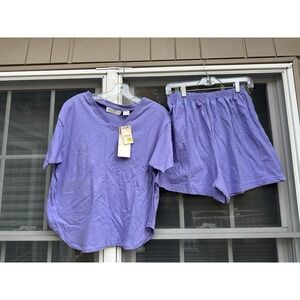 NEW Vtg.Rebecca Lynn 100%Cotton 🌸 purple Pajama Set.Size Med